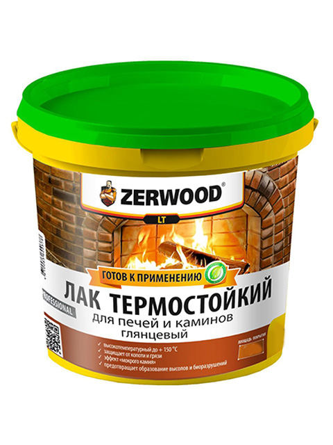 Лак термостойкий "ZERWOOD LT" для печей и каминов, 2,5 кг (ведро)