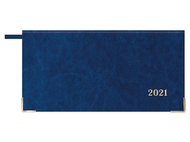 Еженедельник датированный А6 64 листа Феникс+ "Escalada 2021. Сариф" синий, обложка кожзам, метал. уголки 