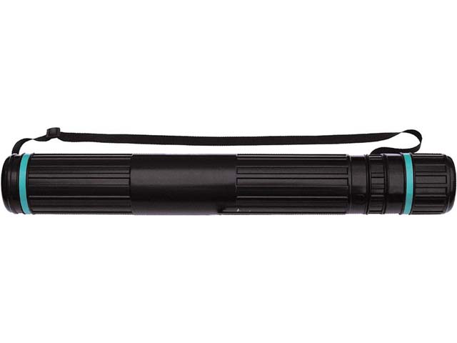 Тубус для чертежей "СТАММ" D=100 мм L=650 мм, с ручкой, 3-х секционный, черный