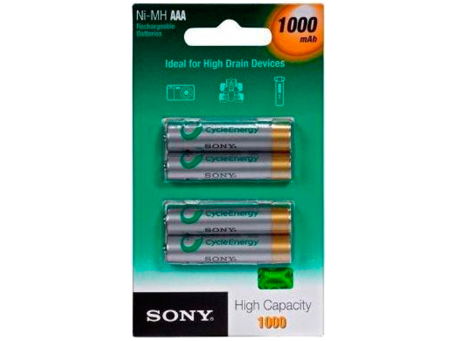 Батарейка аккумуляторная (мизинчиковая) SONY HR03-4BL 1000 mAh