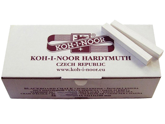 Мел белый KOH-I-NOOR, квадратный, школьный, 100 штук, в картонной коробке