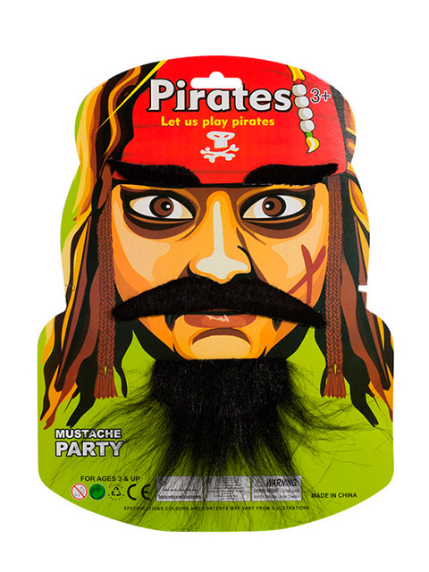 Набор "Пират Джек" (борода, усы, брови)