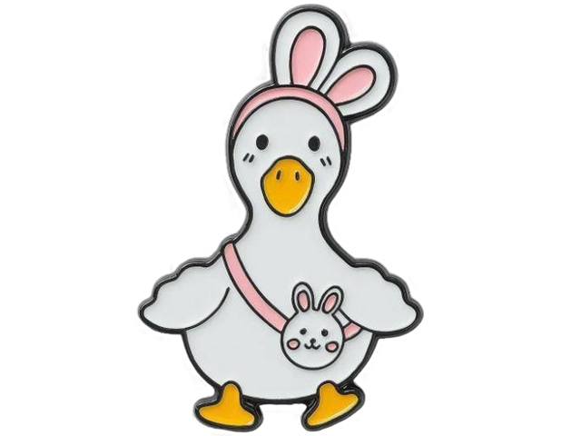 Значок "Duck-bunny" металл