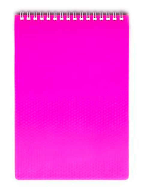 Блокнот А5 80 листов клетка Хатбер "Diamond Neon" розовый, на спирали
