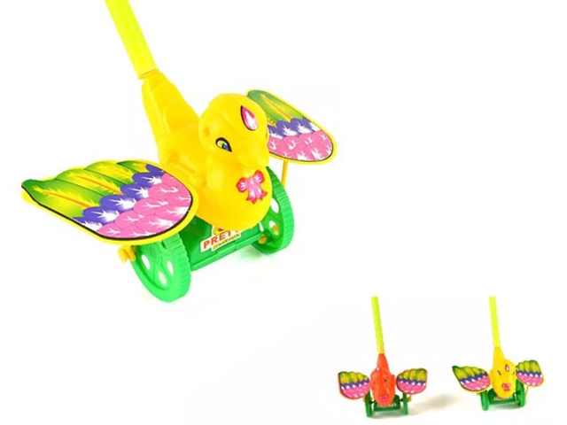 Игрушка "Каталка Птичка" с ручкой, в ассорт., пакет