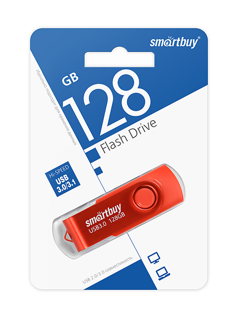 Флэш-диск Smart Buy USB Flash 128GB Twist Red