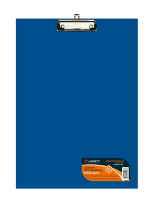 Планшет с зажимом А3 "Lamark" PVC покрытие, синий (клипборд)