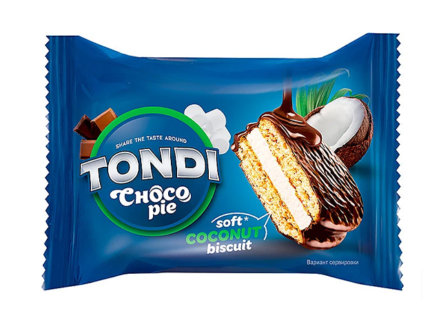 Пирожное бисквитное Tondi "Choco Pie" кокос 30г