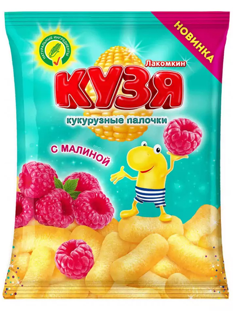 Кукурузные палочки "Кузя Лакомкин" малина 100 г