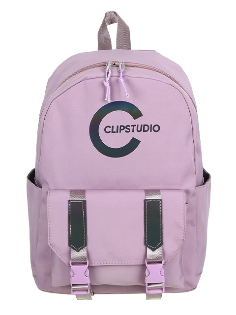 Рюкзак подростковый "ClipStudio" 42x29x12см, 1 отделение, 4 кармана, радужные вставки, полиэстер, сиреневый