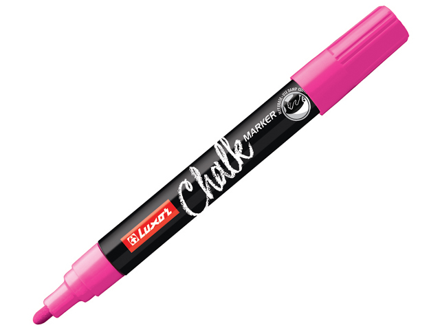 Маркер меловой Luxor "Chalk Marker", 1 мм, пулевидный, розовый