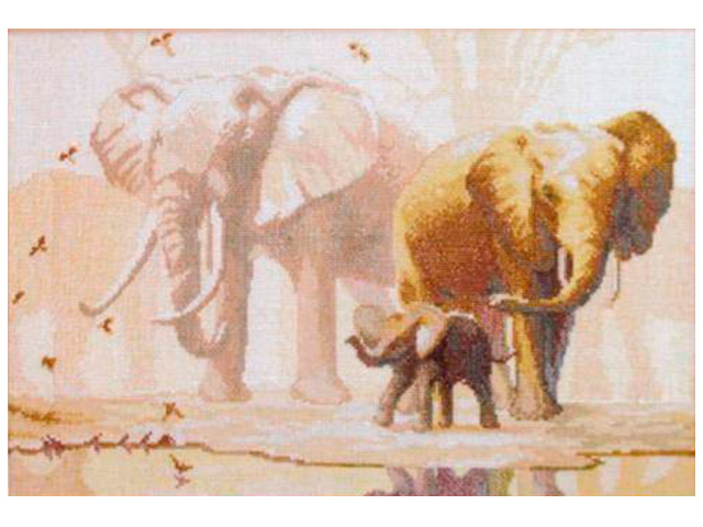 Набор для вышивания Чарiвна Мить "Вышивка крестом: Слоны" 38х26 см