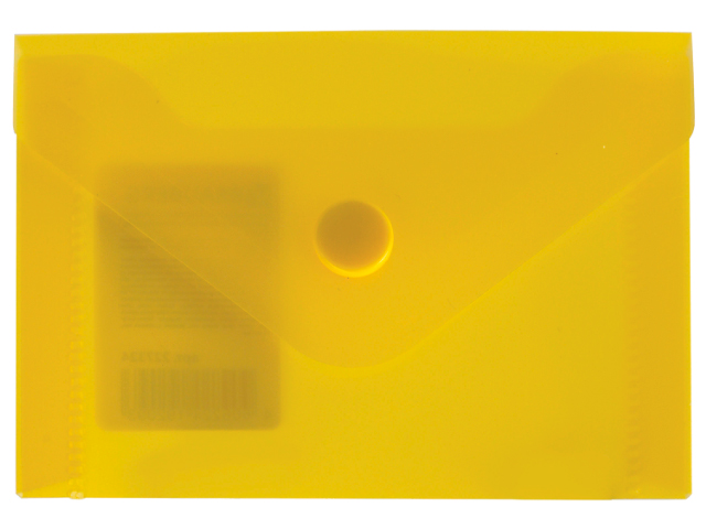 Папка-конверт с кнопкой BRAUBERG, А7, 74х105 мм, желтая, 227324