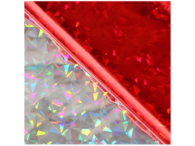 Пленка упаковочная голография "Калейдоскоп" 70х100 см,красная