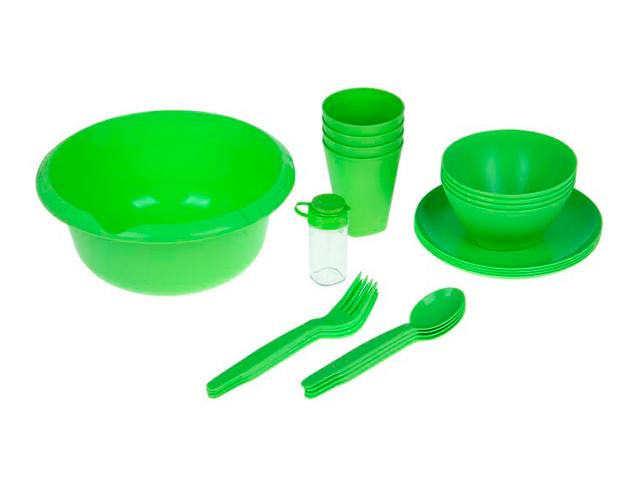 Набор посуды для пикника "Picnic mini Салатовый" 4 персоны, 22 предм., пластик