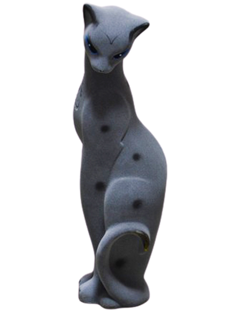 Копилка - кошка "Багира большая флок" серая, 54 см