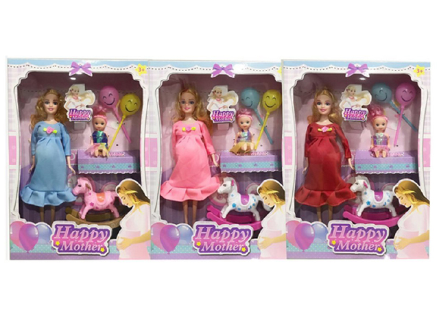Игровой набор "Маленькая мама", 2 куклы, 3 предмета