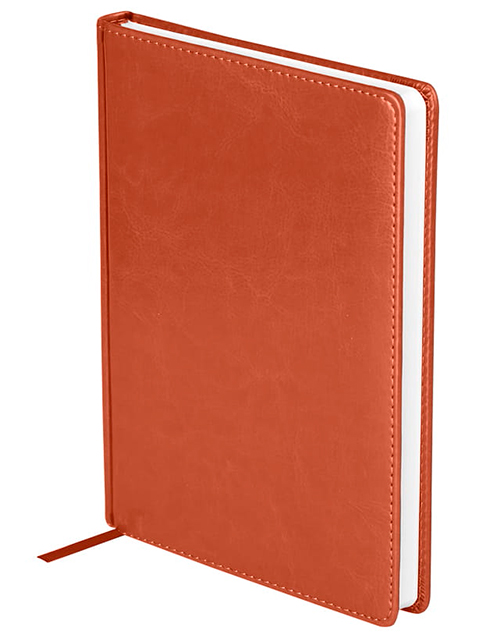 Ежедневник недатированный А5 136 листов OfficeSpace "Nebraska" обложка кожзам, коричневый