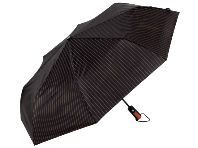 Зонт мужской автомат "Полоска" d=50см, 8 спиц, черный