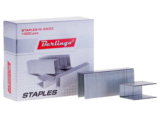 Скобы для степлера Berlingo, №23/23, оцинкованные