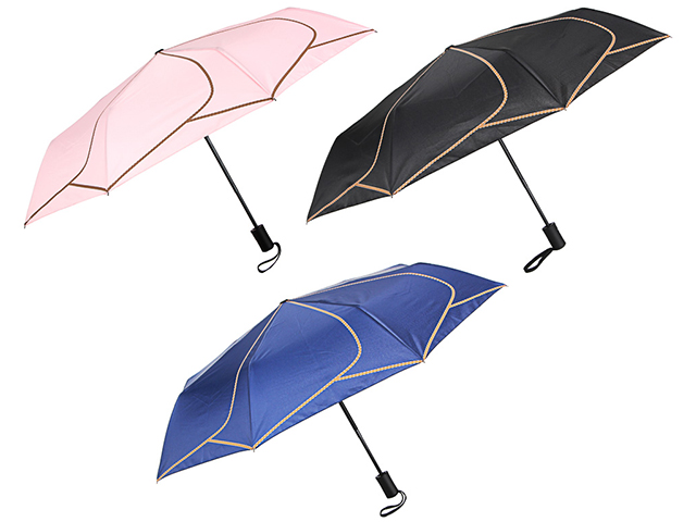 Зонт женский, автомат, сплав, пластик, полиэстер, длина 53.5см, 8 спиц, 3 цвета