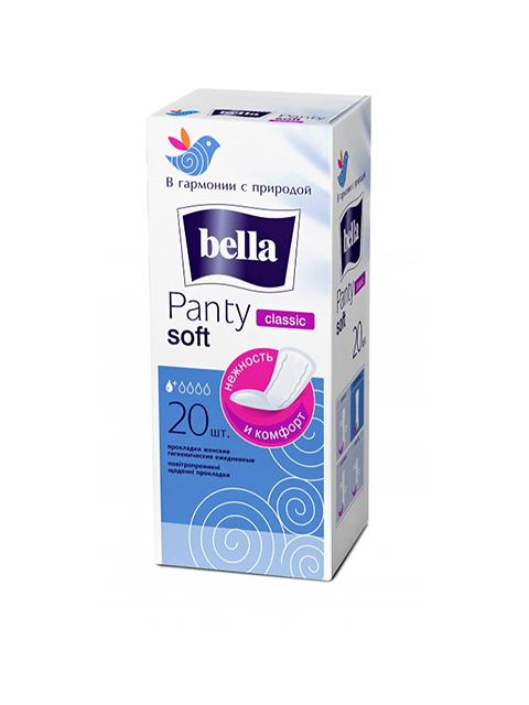 Прокладки Bella Classic Panty Soft ежедневные, 20 штук в упаковке 