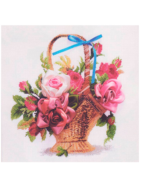 Набор для вышивания Чарiвна Мить "Вышивка лентами: Розы в корзинке"