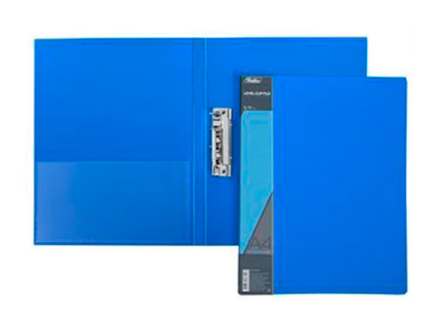 Папка А4 с прижимом и карманом Хатбер "Standard" 17 мм, 700 мкм, синяя