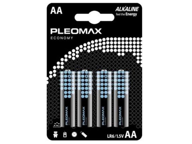 Батарейка щелочная (пальчиковая) Pleomax Economy LR6-4BL (4 шт) блистер