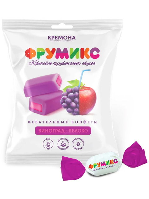 Жевательные конфеты "Фрумикс" виноград-яблоко 45г