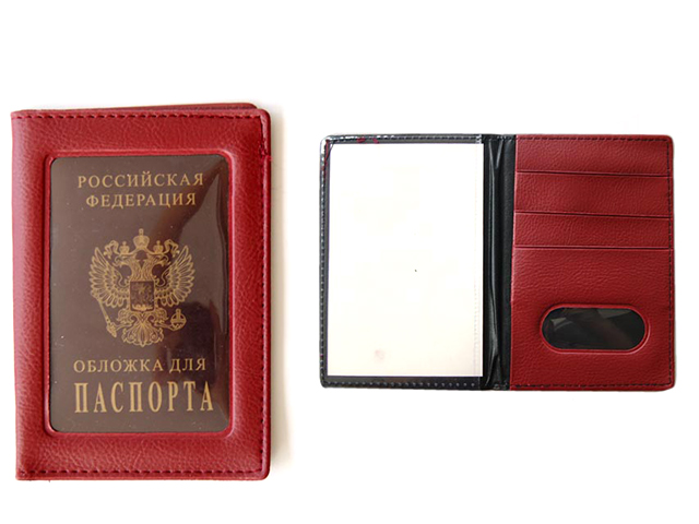 Обложка для паспорта Josef Otten с окошком, кож/зам, бодовая