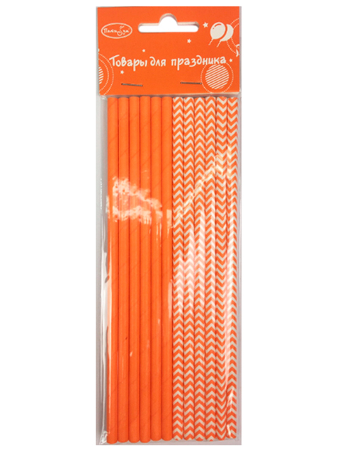 Трубочки для коктейля "Orange" 12шт бумажные ассорти