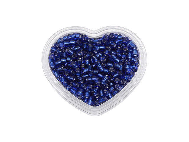 Бисер "Astra&Craft" 11/0 (№28 синий), баночка в форме сердца