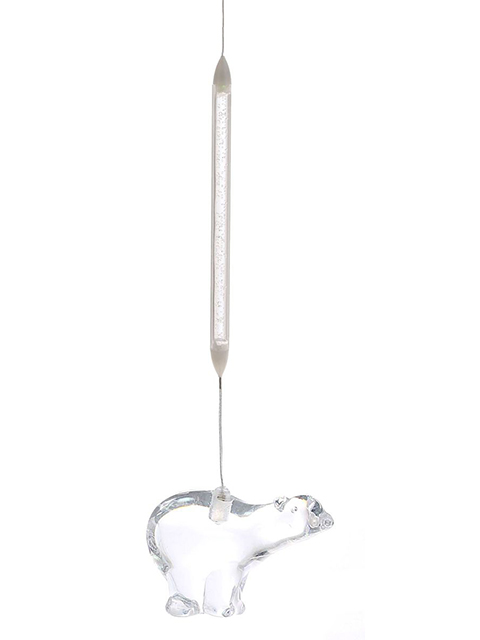Елочное украшение Подвеска Мишка на трубке, 7*4 см., с подсветкой