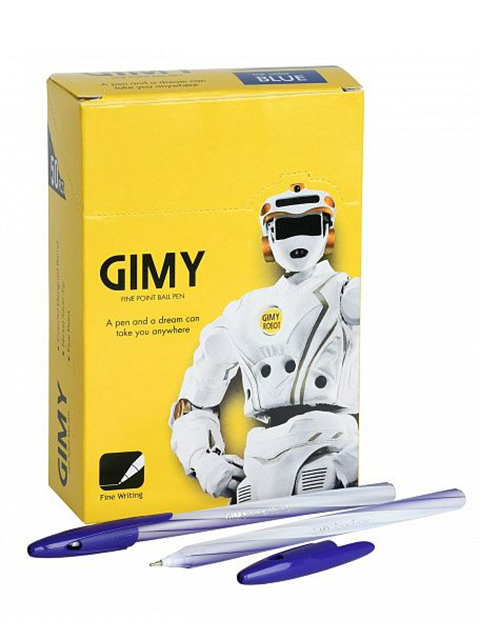 Ручка шариковая LINC "GIMY" 0,6 мм, игольчатый наконечник, корпус ассорти, синяя