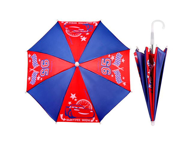 Зонт детский "Быстрее всех" Тачки, 8 спиц, d=52см