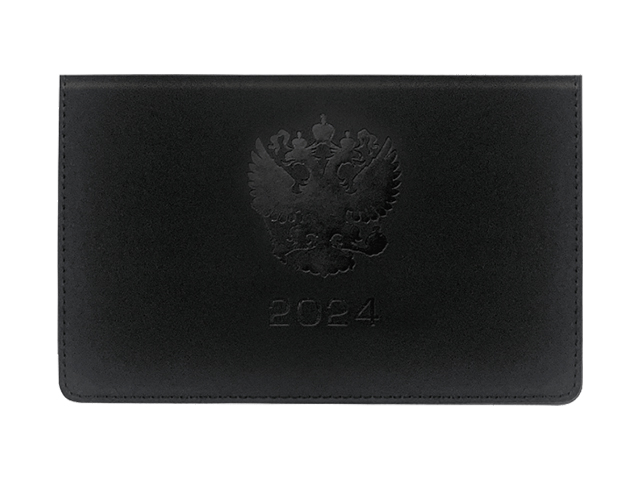 Планинг датированный 2024г 64 листа deVENTE "Emblem" карманный, черный искусственная кожа
