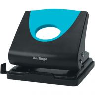 Дырокол Berlingo "Office Soft" 20 листов, пластиковый, с линейкой, синий