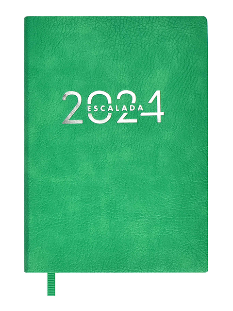 Ежедневник датированный А6 120 листов Феникс+ "Escalada 2024. Шеврет экстра" зеленый, искусственная кожа 
