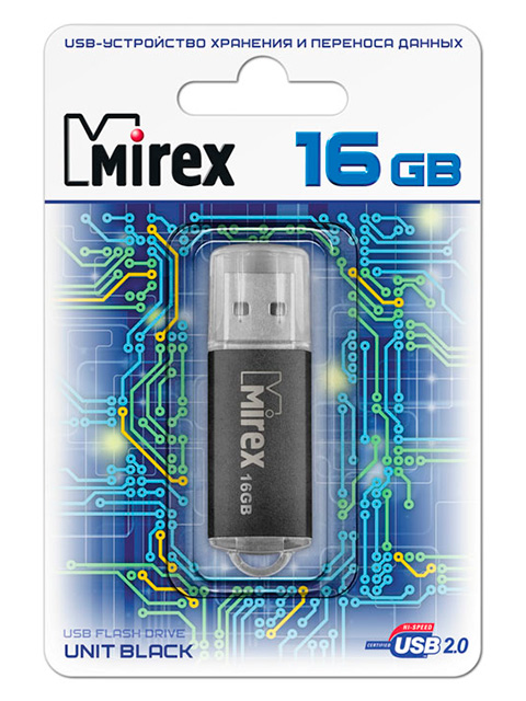 Флэш-диск MIREX 16 Gb UNIT BLACK