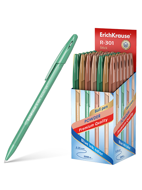 Ручка шариковая Erich Krause "R-301 Powder Stick" 0,7 мм, синий