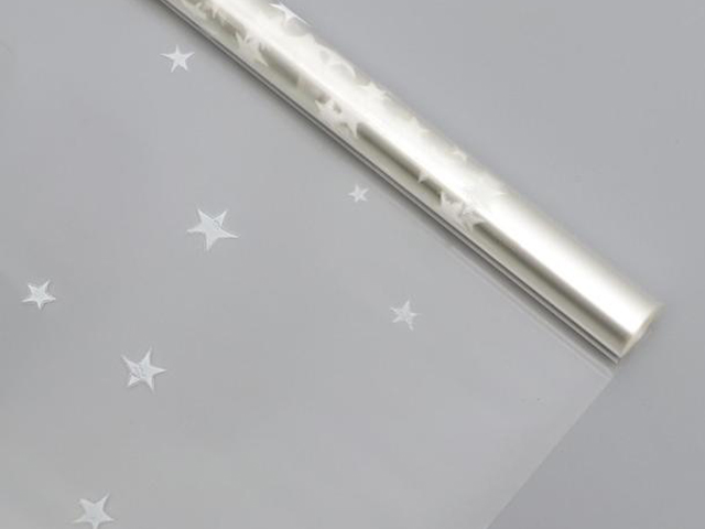 Пленка упаковочная "Звёзды" глянцевая, серебро 1х5,2м, 200г