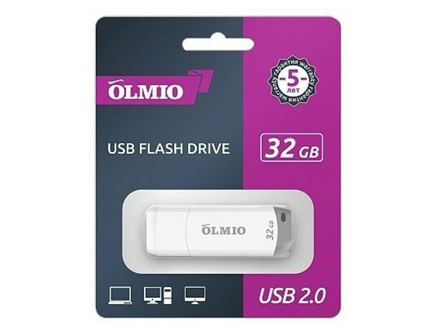 Флэш-диск OLMIO U-181 32GB белый