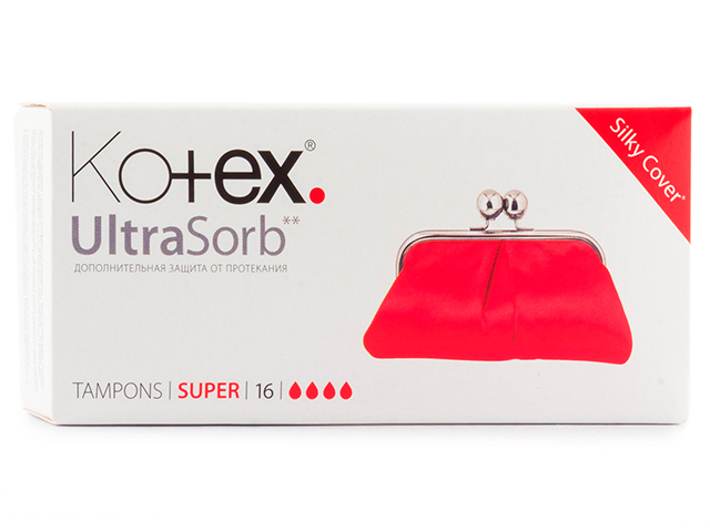 Тампоны Kotex Ultrasorb СУПЕР, 16 штук в упак.