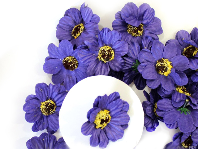 Головки цветов "Ромашка" 4,5см, темно-фиолетовый (цена за 1шт)