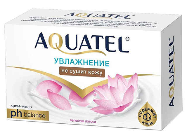 Крем-мыло туалетное 90 г Aquatel лепестки лотоса, в пачке
