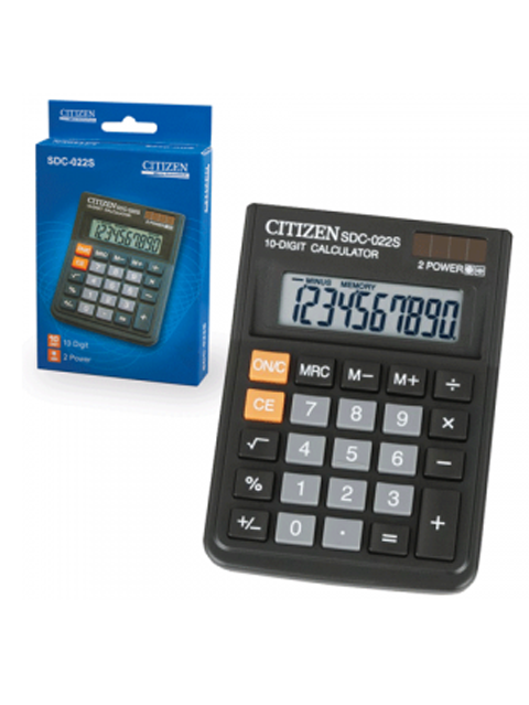 Калькулятор настольный CITIZEN SDC-022S 10 разр. двойное питание