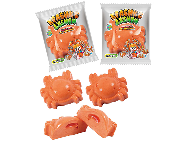Жевательный мармелад "КРАБИК", с джемом 13г, (1/30)
