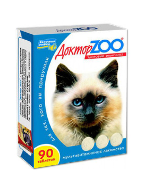 Доктор ZOO Мультивитаминное лакомство для кошек Здоровая кошка 90табл.