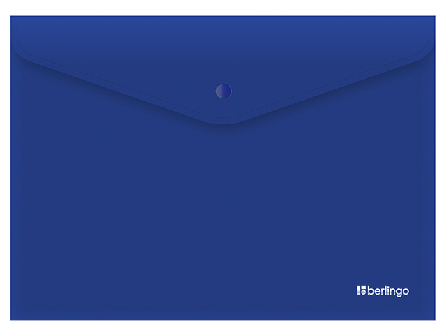 Папка-конверт на кнопке А4 Berlingo "City Style" 200 мкм, непрозрачная, синяя